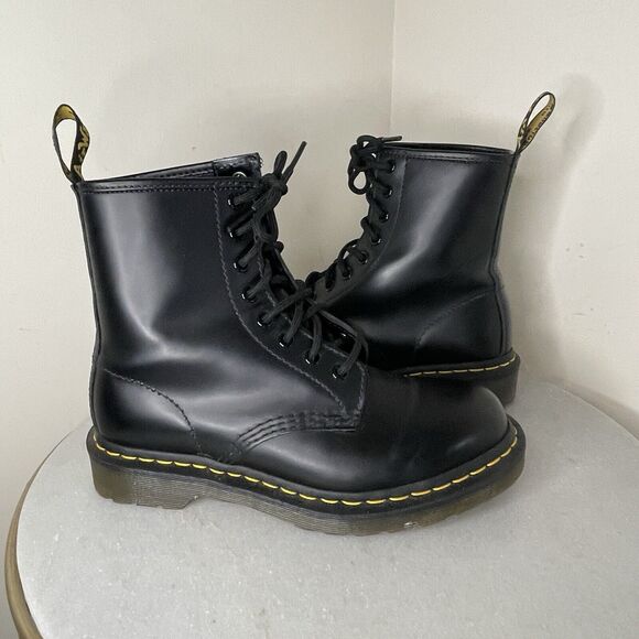 Dr. Martens 1460 8-Eye Lace Up Black Smooth Leather Boots Women US 6 | UK 4 - Picture 9 of 16